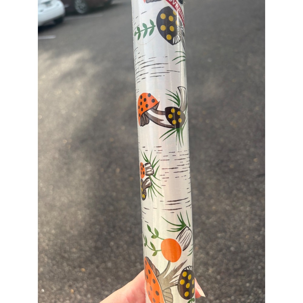 Vintage HTF Mushroom Contact Paper Self Adhesive Liner Decor Deadstock Rare - Picture 3 of 8